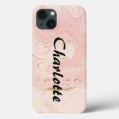 Coques Case-Mate iPhone Marbre rose or customisé (Verso)