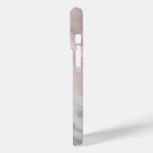 Coques Case-Mate iPhone Marbre rose pâle avec des points forts en argent (Verso / Gauche)