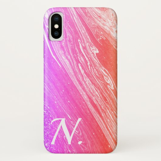 Coques Case-Mate iPhone Marbre rose Pierre poli Imitation & Monogramme (Dos)