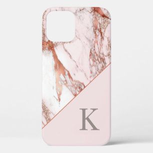 Case-Mate iPhone Case Marbre rose Rose or Nom du monogramme
