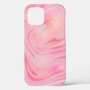 Case-Mate iPhone Case Marbre rose tourbillonnant et motif paillettes dor