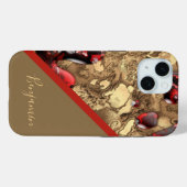 Coques Case-Mate iPhone marbre rouge beige chic cool doré (Verso (horizontal))