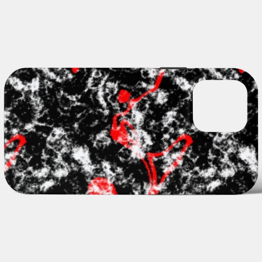 Coques Case-Mate iPhone Marbre rouge, blanc et noir Abstrait (Verso (horizontal))