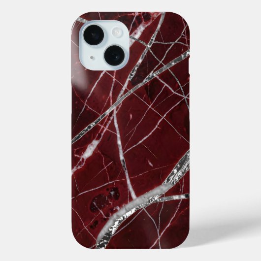 Coques Case-Mate iPhone Marbre rouge brillant de luxe (Verso)