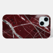 Coques Case-Mate iPhone Marbre rouge brillant de luxe (Verso (horizontal))