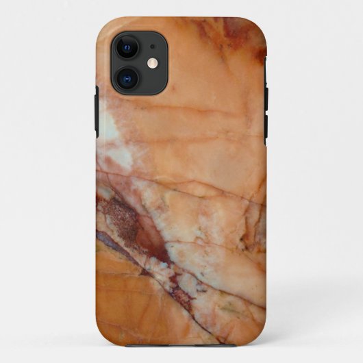 Coques Case-Mate iPhone Marbre rouge et blanc orange Coque-Mate Pierre (Dos)
