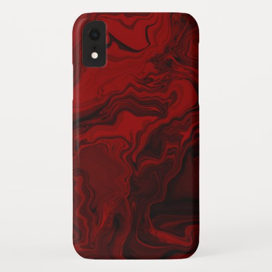 Coques Case-Mate iPhone Marbre rouge et noir classique (Dos)