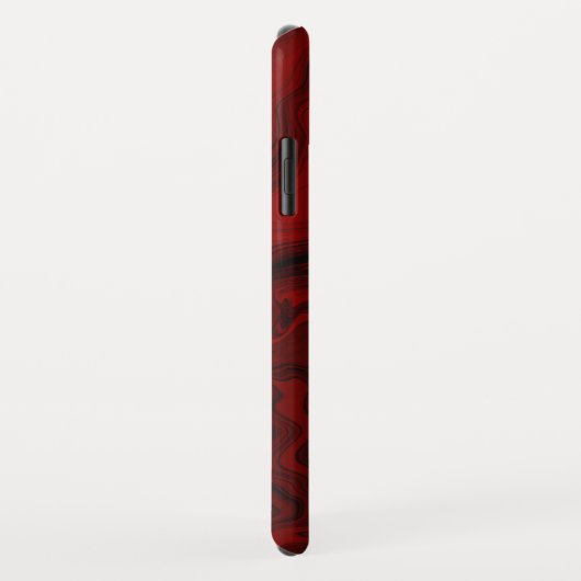 Coques Case-Mate iPhone Marbre rouge et noir classique (Dos/Droite)