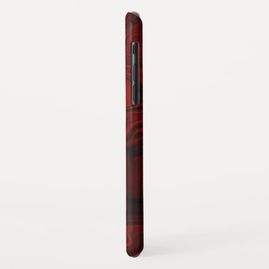 Coques Case-Mate iPhone Marbre rouge et noir classique (Dos/Gauche)