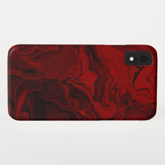 Coques Case-Mate iPhone Marbre rouge et noir classique (Dos (Horizontal))