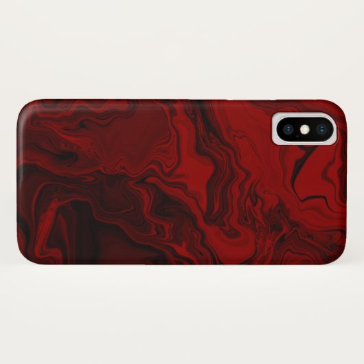 Coques Case-Mate iPhone Marbre rouge et noir classique (Dos (Horizontal))