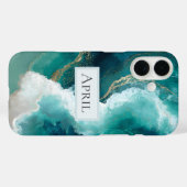 Coques Case-Mate iPhone Marbre sarcelle, blanc et or (Verso (horizontal))