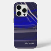 Coques Case-Mate iPhone Marbre script minimal simple marine moderne bleu g (Verso)