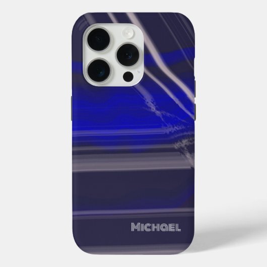 Coques Case-Mate iPhone Marbre script minimal simple marine moderne bleu g (Verso)