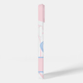 Coques Case-Mate iPhone Marbre tourbillonnant bleu blanc rose Monogram (Verso / Droite)