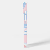 Coques Case-Mate iPhone Marbre tourbillonnant bleu blanc rose Monogram (Verso / Gauche)