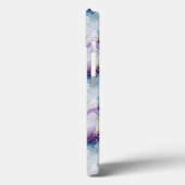 Coques Case-Mate iPhone Marbre turquoise et violet (Verso / Gauche)