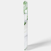 Coques Case-Mate iPhone Marbre Vert Blanc Monogramme Nom Personnalisé (Verso / Gauche)