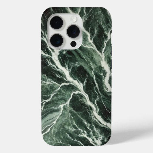 Coques Case-Mate iPhone Marbre vert de la forêt avec des veines blanches (Verso)