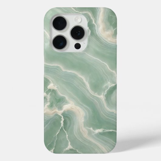 Coques Case-Mate iPhone Marbre vert doux avec Veines blanches (Verso)