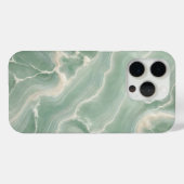 Coques Case-Mate iPhone Marbre vert doux avec Veines blanches (Verso (horizontal))
