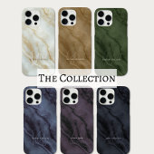 Coques Case-Mate iPhone Marbre Vert Élégant Monogramme Nom Personnalisé