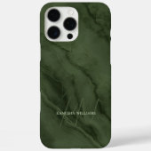 Coques Case-Mate iPhone Marbre Vert Élégant Monogramme Nom Personnalisé (Verso)