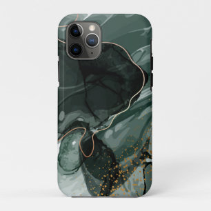 Case-Mate iPhone Case Marbre vert émeraude et or, Arrière - plan marbré