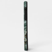 Coques Case-Mate iPhone Marbre vert émeraude et or, Arrière - plan marbré (Dos/Gauche)