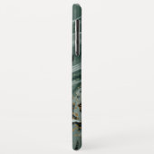 Coques Case-Mate iPhone Marbre vert émeraude et or, Arrière - plan marbré (Dos/Gauche)