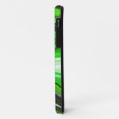 Coques Case-Mate iPhone Marbre vert et noir comme l'art fluidisé rayé (Dos/Gauche)
