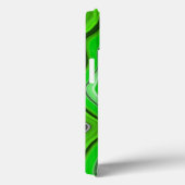 Coques Case-Mate iPhone Marbre vert et noir comme l'art fluidisé rayé (Verso / Droite)