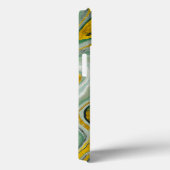Coques Case-Mate iPhone Marbre vert et or Agate Nom Abstrait Monogramme (Verso / Droite)