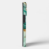 Coques Case-Mate iPhone Marbre vert et or élégant (Verso / Droite)