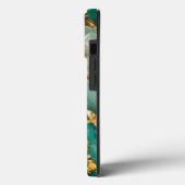 Coques Case-Mate iPhone Marbre vert et or élégant (Verso / Gauche)
