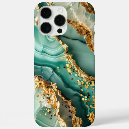Coques Case-Mate iPhone Marbre Vert Et Or Élégant (Verso)