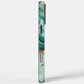 Coques Case-Mate iPhone Marbre vert et or élégant (Verso / Droite)