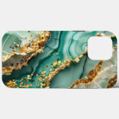 Coques Case-Mate iPhone Marbre Vert Et Or Élégant (Verso (horizontal))