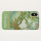 Coques Case-Mate iPhone Marbre vert et or Elegant Girly (Dos (Horizontal))