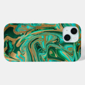 Coques Case-Mate iPhone Marbre vert et or liquide (Verso (horizontal))