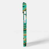 Coques Case-Mate iPhone Marbre vert et or liquide (Verso / Gauche)