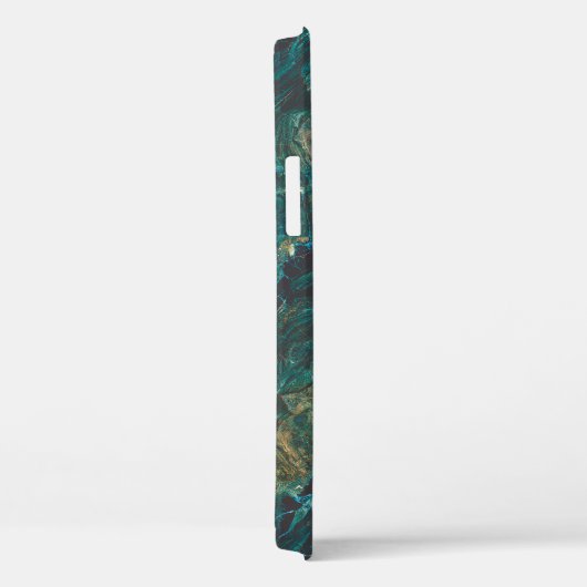 Coques Case-Mate iPhone Marbre vert foncé : texture luxueuse. (Verso / Droite)