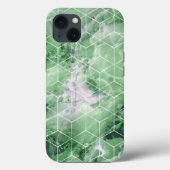 Coques Case-Mate iPhone Marbre vert géométrique (Verso)