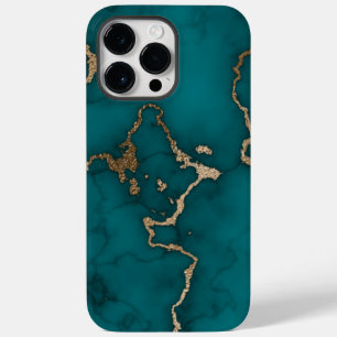 Coque Pour Pour iPhone 14 Pro Max Marbre vert or moderne