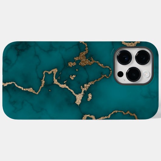 Coques Case-Mate iPhone Marbre vert or moderne (Verso (horizontal))