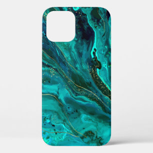 Case-Mate iPhone Case Marbre vert & Or : Texture luxueuse