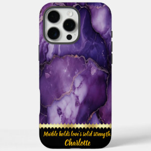 Coques iPhone 16 Pro Max Marbre violet avec veinage complexe