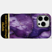 Coques Case-Mate iPhone Marbre violet avec veinage complexe (Verso (horizontal))