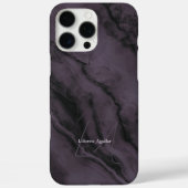 Coques Case-Mate iPhone Marbre Violet Élégant Monogramme de Nom Personnali (Verso)