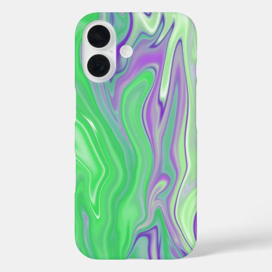 Coques Case-Mate iPhone marbre violet et citron vert abstrait (Verso)